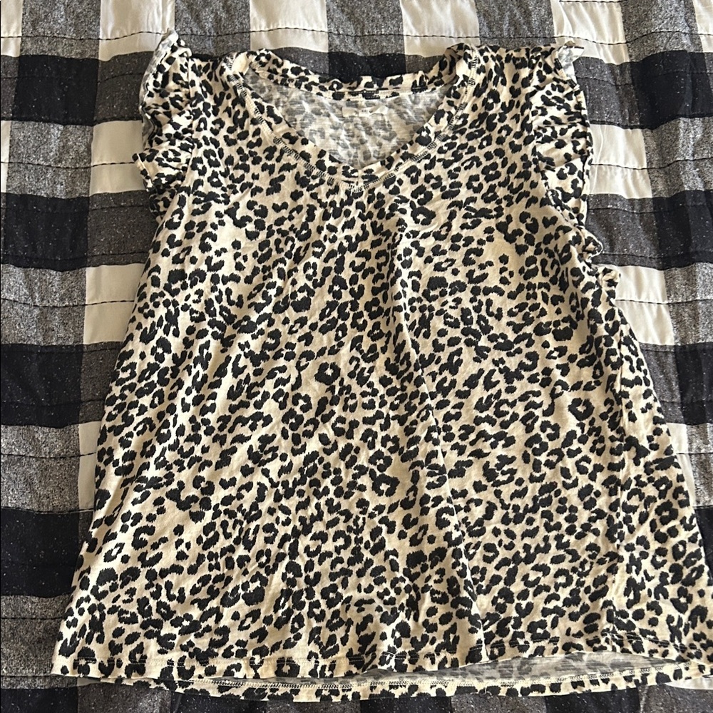 Maurices Black and Cream Leopard Print Blouse